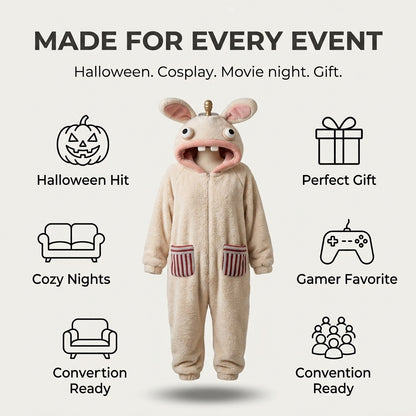 Ultra Soft Fleece Onesie Pajama Full Body with 3D Character Hood
