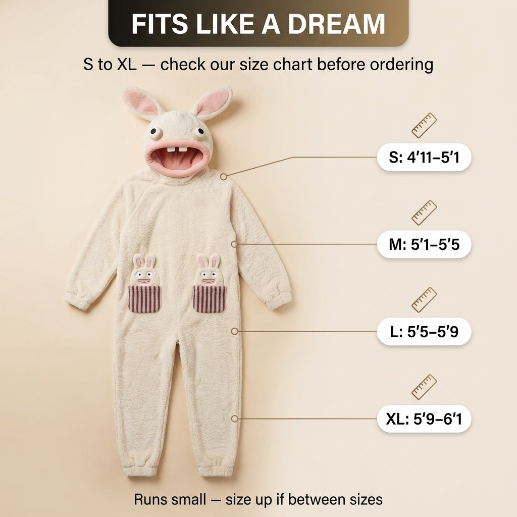 Ultra Soft Fleece Onesie Pajama Full Body with 3D Character Hood